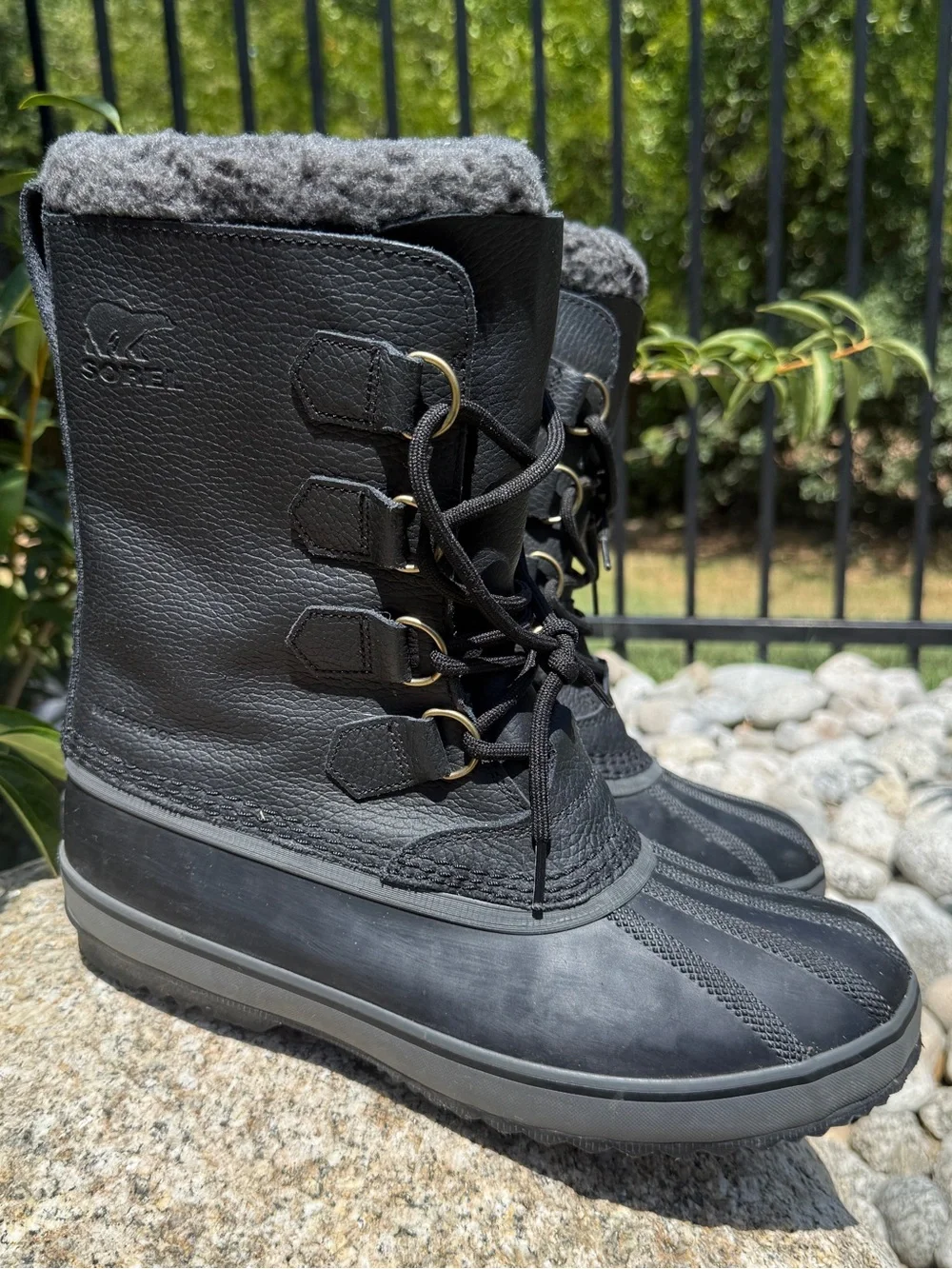 Sorel Cheyanne II Waterproof Winter Duck Boots Black Mens Size 9.5 Insulated